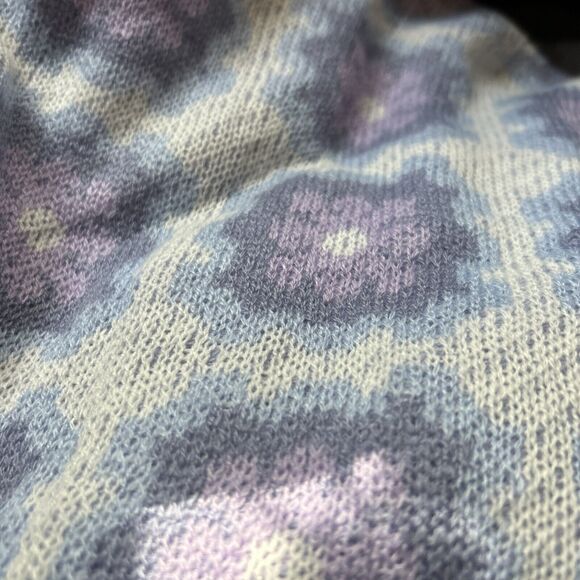 No Comment Knitted Sweater Cardigan Button Front Crop Multi Flower Floral L New - Picture 8 of 12